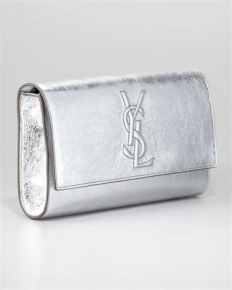 fake ysl silver clutch|ysl clutch price.